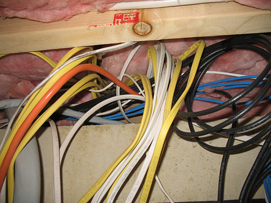 Insulation efeated by wires